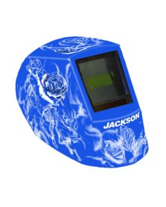 JCK47104 image(0) - Jackson Safety - Welding Helmet - Auto Darkening - Nylon - 3.94" x 2.64" Viewing Area - Shade 10 Fixed ADF 1/1/1/1 - 370 Speed Dial Headgear - Reapers n' Roses Graphics