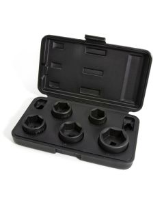 JSP42275 image(1) - J S Products 5-Piece 3/8-Inch Drive Low Profile Oil Filter Socket Set