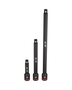 MLW49-66-6714 image(1) - Milwaukee Tool 3PC SHOCKWAVE Impact Duty  3/8" Drive Extension Set