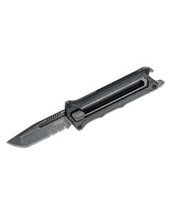 KER1195 image(1) - Kershaw Intersteller-Serrated Multi-Function Manual Open Sliding Button Lock Tanto Blade Pocket Knife - Gray