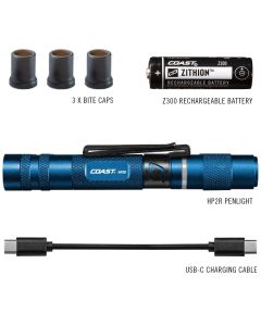 COS31106 image(0) - COAST Products HP2R 280 Lumen Rechargeable Penlight with Twist Focus - Blue