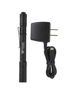 STL66133 image(0) - Streamlight Stylus Pro USB Bright Rechargeable LED Penlight - Black: Rechargeable battery, 120V AC Charge cord, Pocket clip, Nylon holster