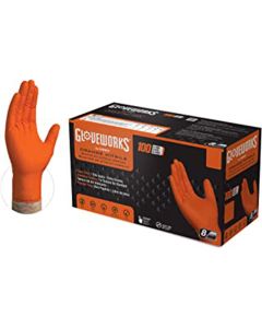 AMXGWON46100 image(1) - Ammex Corporation Gloveworks HD Orange Nitrile Gloves Large