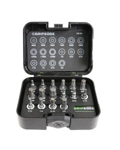 GETHB16S image(0) - Grip Edge Tools 16 Piece 3/8 Inch Drive Short Metric & SAE RPT Hex Driver Set