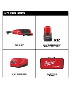 MLW2567-22 image(1) - Milwaukee Tool M12 FUEL 3/8" High Speed Ratchet Kit