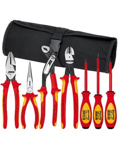 KNP9K989826US image(0) - KNIPEX 7-Piece Pliers/Screwdriver Tool Set in a Nylon Pou