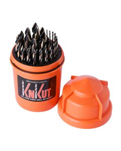 KNK29KK10DB image(0) - KnKut KnKut 29 Piece Drill Buddy Mechanics Length Step Point Drill Bit Set 1/16"-1/2" by 64ths