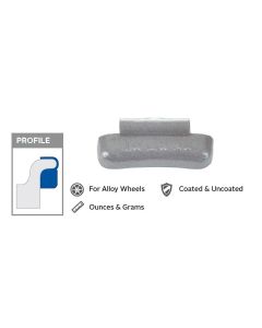 PWWMC150N image(1) - Wegmann Automotive 1.5 oz Lead Coated Clip-on MCN Yellow Series Wheel Weight (Box of 25)