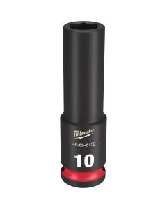 MLW49-66-6152 image(1) - Milwaukee Tool SHOCKWAVE Impact Duty  3/8"Drive 10MM Deep 6 Point Socket