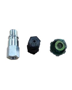 FJC2801 image(0) - FJC R-1234yf Aluminum straight adapter with JRA Valve core with cap 1/8 NPT F M10 x 1.25