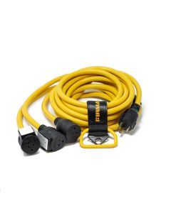 Firman Power Cord L5-30P to 3x5-20R 25ft Extension 10 AWG and Storage Strap