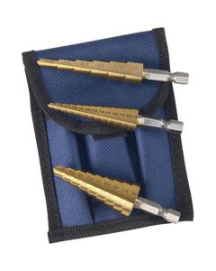 AST9445 image(0) - Astro Pneumatic STEP DRILL BIT SET TITANIUM COATED 3 PC 1/8"-3/4"