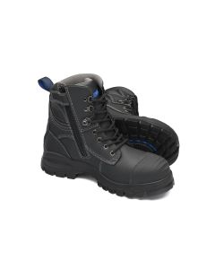 BLU997-100 image(0) - Blundstone Steel Toe Lace Up Side Zip, Water Resistant, Bump Cap, Black, AU size 10, US size 11