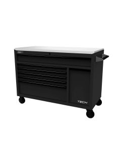 Homak Manufacturing Homak 54" TECH Workstation w/Power Tool Drawer and Stainless Steel Top, Black