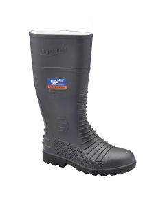 Blundstone Steel Toe Gumboots-Waterproof, Metarsal Guard, Puncture Resistant Midsole, Grey, AU size 7, US size 8