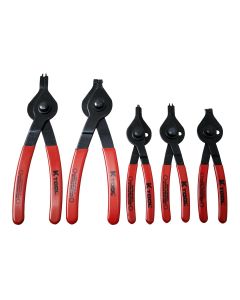 KTI55001 image(0) - K Tool International Pliers Set Snap Ring Reversible 5 Piece