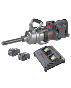 IRTW9691-K4E image(1) - Ingersoll Rand 1 Inch 20V Cordless Impact Wrench 4 Battery Kit, 6 Inch Ext Anvil, 3000 ft-lb Torque, Friction Ring-Thru-hole Retainer, D-Handle