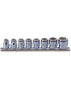 KKNRS3450M-8 image(0) - Ko-ken USA 3/8 Sq. Dr. Socket set  8mm-19mm Nut Grip 200mm  8 pieces