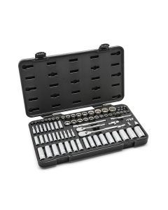 KDT80948 image(0) - GearWrench 76 Piece 1/4 Inch & 3/8 Inch Drive 12 Point Standard & Deep SAE/Metric Mechanics Tool Set