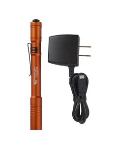 STL66147 image(0) - Streamlight Stylus Pro USB Bright Rechargeable LED Penlight - Orange: Rechargeable battery, 120V AC Charge cord, Pocket clip, Nylon holster