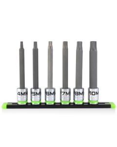 GETHBM6LS image(0) - Grip Edge Tools 6-PC 3/8'' Dr Long Metric RPT Hex Driver Set