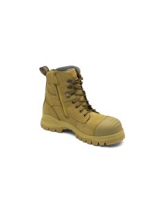 BLU992-060 image(0) - Blundstone Steel Toe Lace Up Side Zip, Water Resistant, Bump Cap, Wheat, AU size 6, US size 7