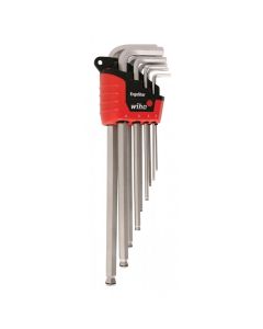 WIH66990 image(0) - Wiha Tools MagicRing&reg; Screw Holding Ball End Hex L-Key, Chrome-V-Moly Super Tool Steel Hard Chrome Finish, Long Arm 9 Piece Metric Set In ErgoStar Auto Holder .1.5 - 10mm