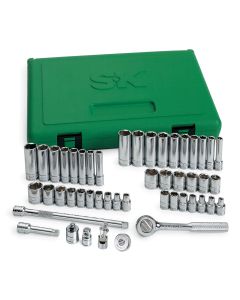 SKT91848 image(0) - S K Hand Tools 48 Pc. 1/4" Drive 6Pt Fr/Mt Socket Set W/Added Pieces